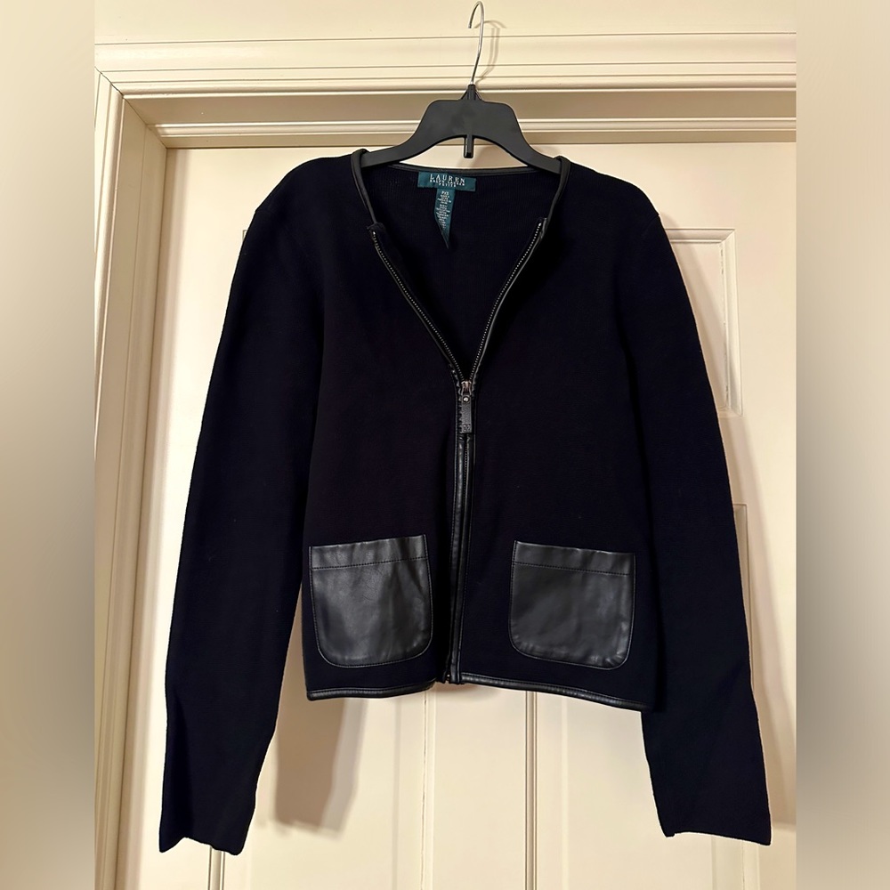 Ralph Lauren Women’s Black Zip-Up Sweater Size XS